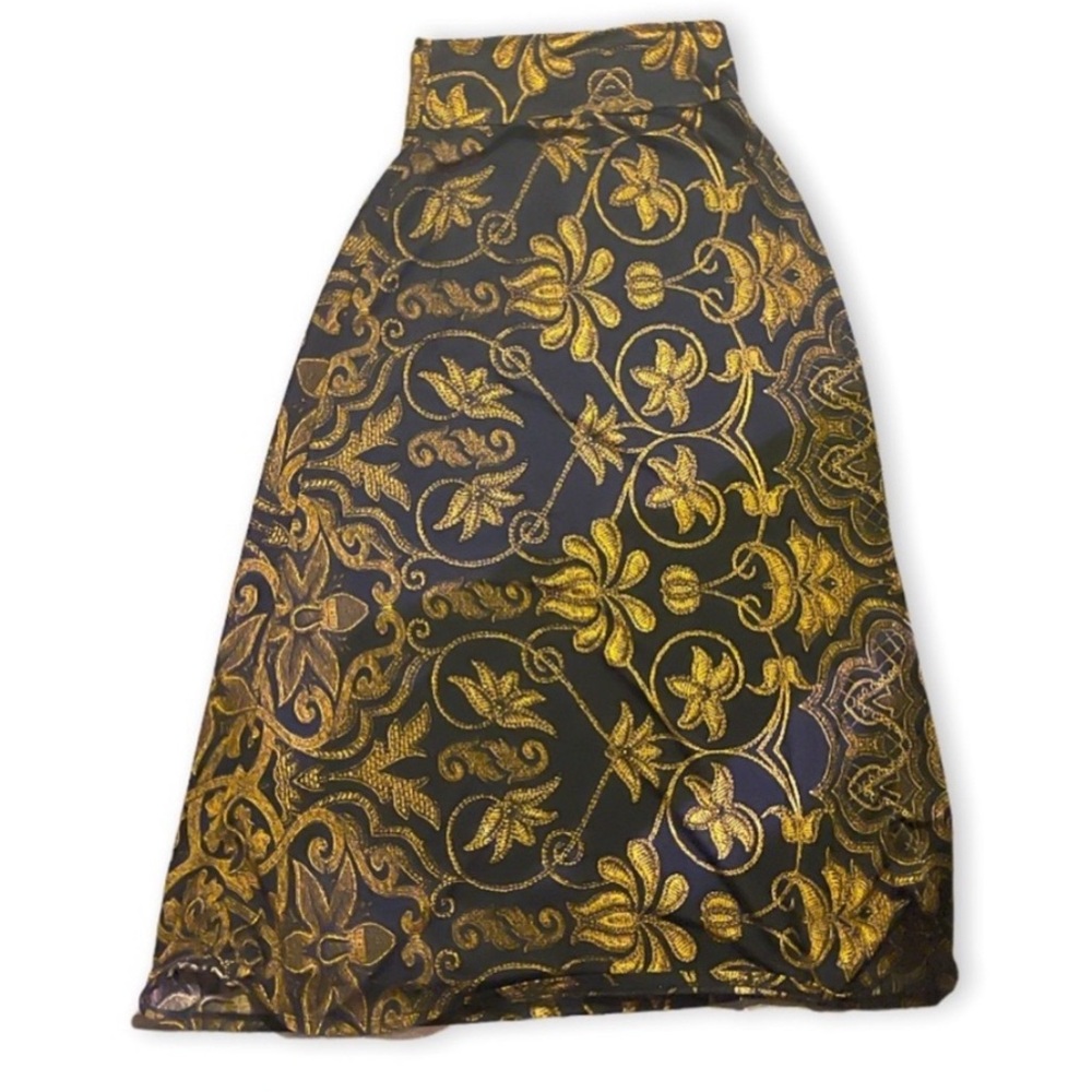 ERDEM JACQUARD Vintage Gold & Black Paisley Maxi Skirt Fall ‘19 Collection - Picture 2 of 8
